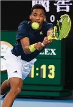  ?? The Associated Press ?? Canadian Felix Auger-Aliassime lost 7-5, 6-4 to Dusan Lajovic of Serbia on Wednesday at the National Bank Open in Toronto.