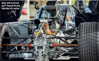  ??  ?? Rear axle is driven by F1-based V6 and one electric motor