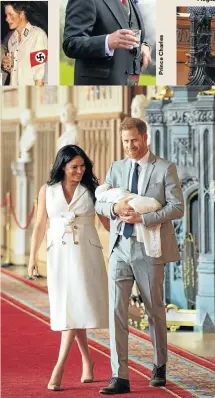  ??  ?? Prince Harry, Duke of Sussex, and Meghan, Duchess of Sussex, with Archie Harrison Mountbatte­n-Windsor at Windsor Castle in May.