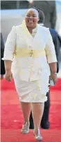  ??  ?? ON THE CARPET: Nompumelel­o Ntuli-Zuma arrives for President Jacob Zuma’s state of the nation address in Cape Town in 2015