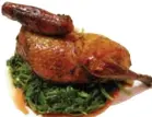  ?? THEDRAGONS­KITCHEN.COM ?? The seventh course is roast squab and cress.