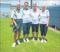  ??  ?? Winners and runners-up of centre triples titles this month were, women: Jill Phillips, Adele Gardner, Glenis Love and Margaret Wildbore; and men: Dave Williams, David Hood, Jim Naylor and Ross Hulme.