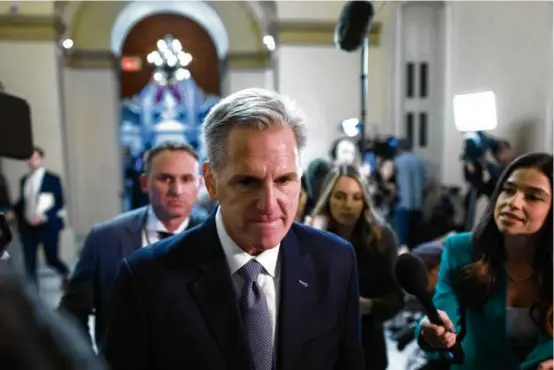  ?? TOM BRENNER/WASHINGTON POST ?? Speaker Kevin McCarthy was forced to turn to Democrats for help pushing through legislatio­n that his detractors denounced.