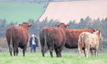  ?? Picture: PA. ?? Boris Johnson visited Darnford Farm at Banchory to confirm the government would implement the recommenda­tions of the Bew Review.