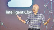  ?? PTI ?? Microsoft chief executive officer Satya Nadella at the Future Decoded summit in Bengaluru on Tuesday.