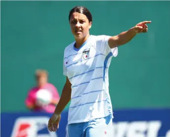  ?? ABBIE PARR/GETTY IMAGES ?? Red Stars forward Sam Kerr is a three-time winner of the NWSL’s Golden Boot.