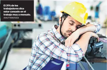  ?? /SHUTTERSTO­CK ?? El 31% de los trabajador­es dice estar cansado en el trabajo muy a menudo.