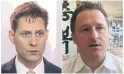  ?? THE ASSOCIATED PRESS ?? Canadians Michael Kovrig, left, and Michael Spavor have been detained in China by the foreign ministry.