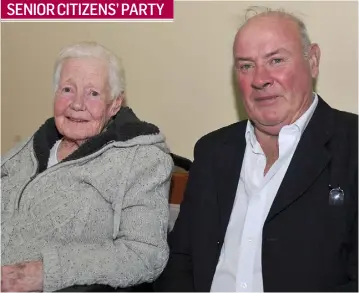  ??  ?? Kathleen and Johnny Loughran at the Ravensdale/Lordship Senior Citizens’ party held in Ravensdale Community Centre.