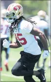  ?? MARITZA CRUZ — BAY AREA NEWS GROUP ?? Cornerback Richard Sherman expects to make his 49ers debut in Saturday’s preseason game against the Indianapol­is Colts.