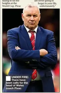  ?? ?? ■ UNDER FIRE: There have been calls for the head of Wales coach Pivac
