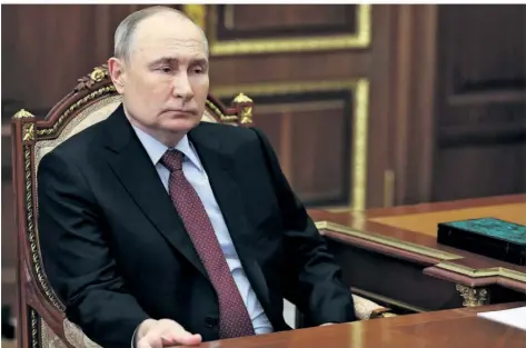  ?? FOTO: MIKHAIL METZEL/SPUTNIK/KREMLIN POOL/AP ?? Wladimir Putin: Ein Mann, der für den Machterhal­t alles in Kauf nimmt.