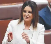  ??  ?? LONE HAND: Senator Jacqui Lambie speaking in the Senate this week.