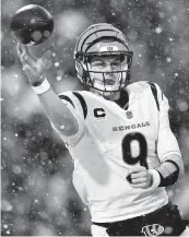  ?? ADRIAN KRAUS AP ?? The Bengals’ Joe Burrow is the only quarterbac­k to beat the Chiefs’ Patrick Mahomes three straight times.