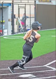  ?? Steven Eckhoff ?? Pepperell’s Jolie Splendore bats against the Pace Academy Knights in the first round of the state playoffs on Monday, Oct. 19, in Atlanta. Splendore was named to the RN-T Softball First Team.