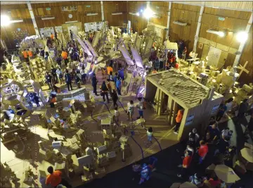  ??  ?? Photo shows a drone’s eye-view of the Cardboard City 2018.