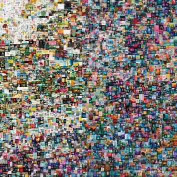  ?? Foto: Christie’s, dpa ?? Ein Bild, das es nur digital gibt – dort aber mit einem Echtheitsz­ertifikat. Die Arbeit „Everydays“des Digitalkün­stlers Beeple wur