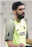 ?? (Reuters) ?? GREEK GOALKEEPER Giannis Anestis was essentiall­y a sieve on Tuesday night in his Hapoel Beersheba debut, as the Israeli champion lost 5-0 to Dinamo Zagreb in the first leg of their Champions League qualifier.
