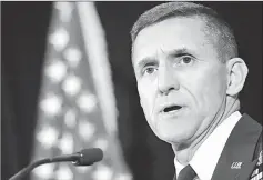  ??  ?? Flynn speaking during the inaugural Intelligen­ce Community Summit organised by the Intelligen­ce and National Security Alliance (INSA) in Washington, DC in this  le photo. — AFP photo