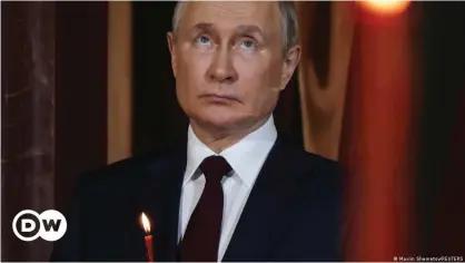  ?? ?? Russian President Vladimir Putin appeared weak at an Easter mass April 23