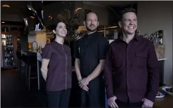  ?? HYOUNG CHANG — THE DENVER POST ?? Owner Craig Lieberman, right, executive chef Duncan Holmes, center, and Allison Anderson, director of experience.