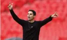  ??  ?? Mikel Arteta at the Community Shield in his customary black clothing. Photograph: Eddie Keogh for The FA/REX/Shuttersto­ck