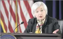  ?? KEVIN WOLF / ASSOCIATED PRESS ?? Fed Chair Janet Yellen has said any decision to raise interest rates would depend on economic data.
