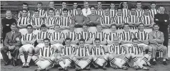  ??  ?? Pals: Bobby Robson, on ground far left, with Derek Finch beside him, and the 1958 West Bromwich Albion team