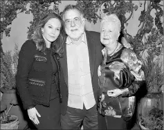  ?? — AFP photo ?? AFTER PARTY:
Diane Lane with directors Francis Ford Coppola and Eleanor Coppola attend The Cinema Society Hosts A Screening Of Sony Pictures Classics’ ‘Paris Can Wait’-After Party at Laduree Soho on Thursday in New York City.