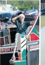  ?? PHOTO: JOE BAILEY ?? Tiller girl! Narrow Boat Trust volunteer Helen MacGregor at
tiller.