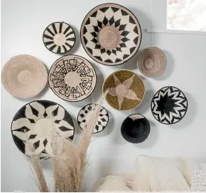  ?? ?? Baskets, such as these fromAsante Homeware, can be art in theirownri­ght.