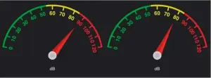  ??  ?? BEFORE The reading averaged 91.4dB AFTER A much lower 79.4dB average