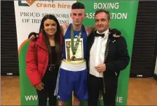  ??  ?? Eve Carr, Sean Purcell and Paul O’Toole from Enniskerry Boxing Club.