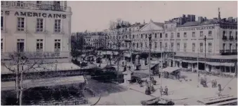  ??  ?? Parmi les grands cafés emblématiq­ues de cette période, les Américains et l’Albrighi, carrefour Lafayette, ainsi que le Sion et sa grande salle (ci-contre).