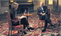  ??  ?? The Duke of York being interviewe­d by Emily Maitlis on BBC’s Newsnight