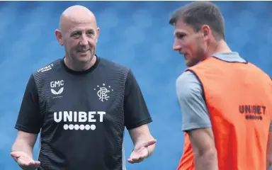  ??  ?? Busy spell: Rangers assistant boss Gary Mcallister preparing for a massive week