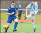  ??  ?? Mark Tait of Gartcairn nets against Carluke. Photo: Stewart Attwood