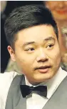  ??  ?? Ding Junhui: takes on Mark Selby in today’s semi-final.