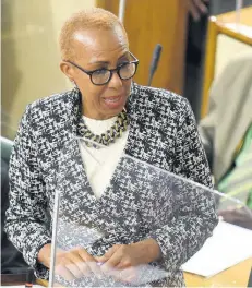  ?? KENYON HEMANS ?? Minister of Education, Youth and Informatio­n Fayval Williams speaking in Parliament on Tuesday.