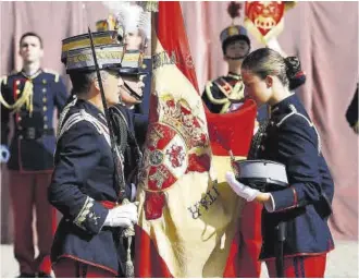  ?? Jaime Galindo ?? Leonor, en el acto de jura de bandera celebrado en la Academia General Militar.