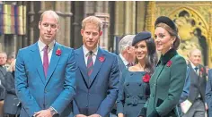  ?? ?? William and Harry, with their wives Kate and Meghan.