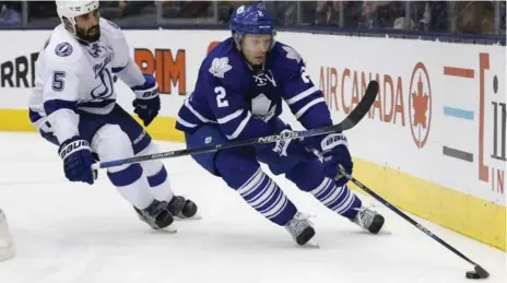  ?? RICK MADONIK/TORONTO STAR FILE PHOTO ?? Matt Hunwick regularly logged 20 minutes of ice time a game and scored two goals with eight assists in 60 games played on the Toronto blue line.