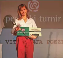  ?? ?? Miljana Cunta je postala vitezinja poezije 2022 s pesmijo