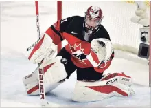  ?? CANADIAN PRESS FILE PHOTO ?? Carter Hart makes a save against Sweden during world junior championsh­ip hockey action in Buffalo, N.Y., in January.