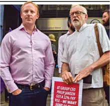  ?? ?? Protest: Sam Tarry with Jeremy Corbyn yesterday