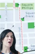  ?? GRAHAM HUGHES / CANADIAN PRESS ?? Montreal Mayor Valérie Plante announces plans for Ste. Catherine Street.