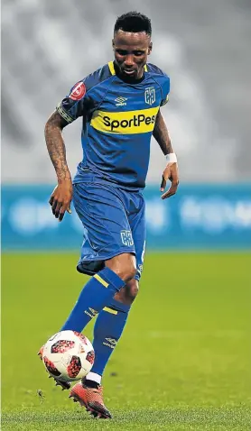  ?? Picture: ASHLEY VLOTMAN/GALLO IMAGES ?? COMEBACK KID: Veteran Teko Modise’s artistry might just be what Cape Town City need in the MTN8 semifinal first leg at the Cape Town Stadium on Saturday