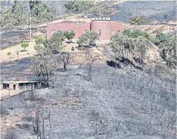  ?? EPA ?? Areas ravaged by the forest fire in the Monchique area, on the outskirts of the city of Silves, Algarve, southern Portugal yesterday.