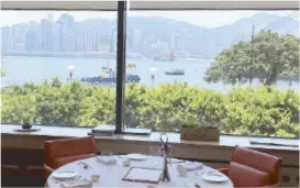  ??  ?? Angelini, the restaurant with a view of the Hong Kong skyline.