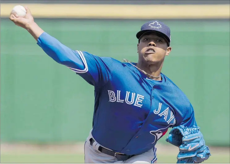  ?? — THE CANADIAN PRESS FILES ?? Pitcher Marcus Stroman will start the Blue Jays’ opener in Tampa on April 3 and could also pitch in the home opener against Boston on April 8.